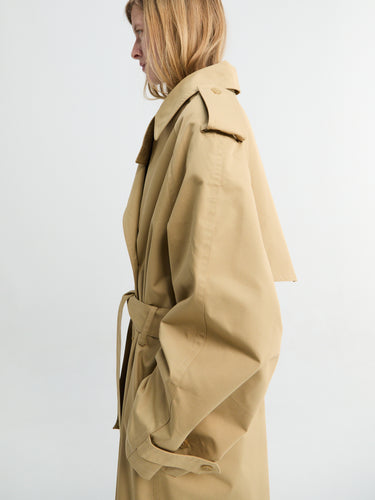The Frankie Shop - Riva Cotton Trench Coat in Camel