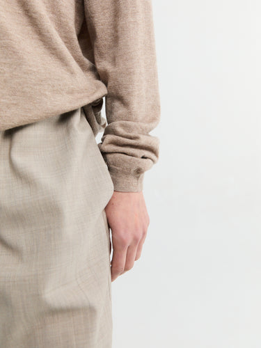 The Frankie Shop - Tala Knit V-Neck Polo in Taupe Melange