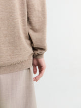 The Frankie Shop - Tala Knit V-Neck Polo in Taupe Melange