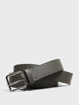 The Frankie Shop - Toni Pebbled Leather Belt in Grey