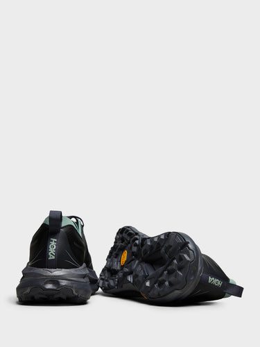 Hoka One One - U Mafate Speed 4 Lite Sneakers in Charcoal Grey and Jade