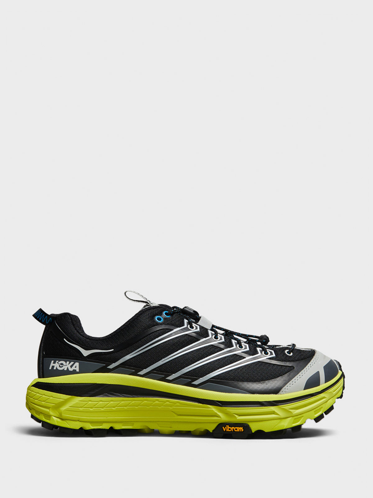 Hoka One One - Mafate Three2 Sneakers in Black and Hoka Citrus