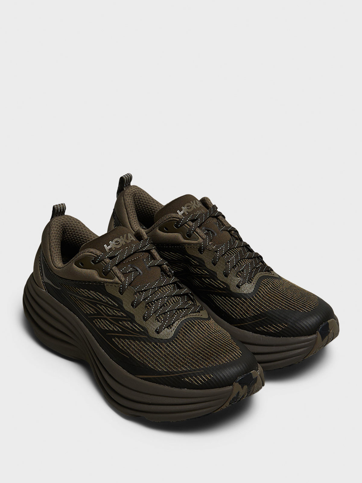 Hoka One One - Bondi 8 TS Caged Sneakers in Umber and Deep Umber