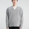 Horses - Tweed V-Neck Pullover in Cloudy