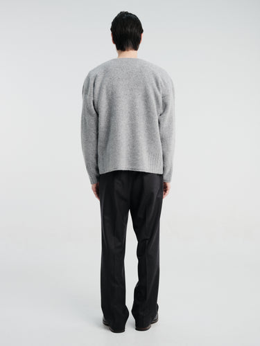 Horses - Tweed V-Neck Pullover in Cloudy