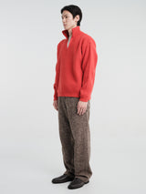 Horses - Stand Collar Pullover in Tomato