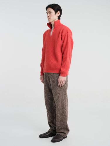 Horses - Stand Collar Pullover in Tomato