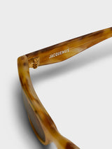 Jacquemus Eyewear - Sole Sunglasses in Beige, Matt Gold and Tobacco