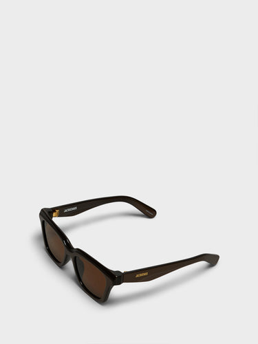Jacquemus Eyewear - Carre Sunglasses in Metallic Brown, Gold and Brown