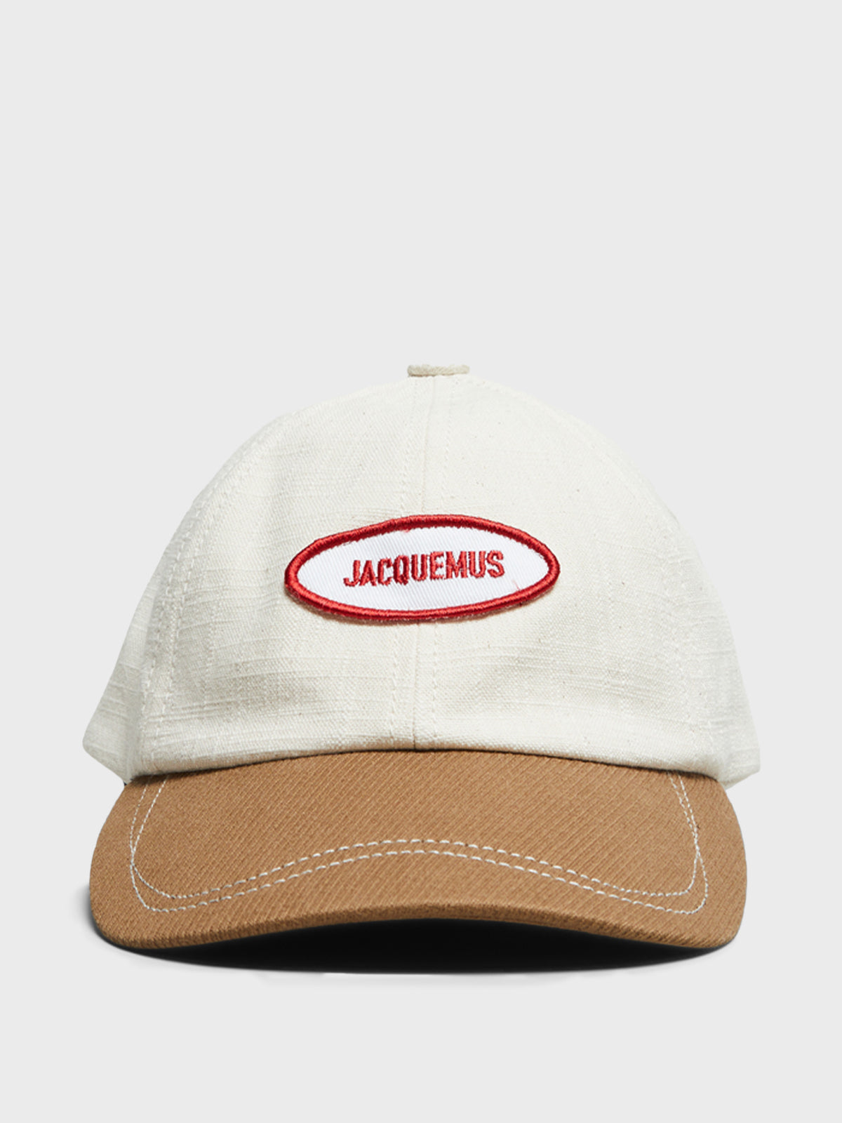 Jacquemus - 25E255AC715-5114 La Casquette Gelato Cap in Off White and Light Brown