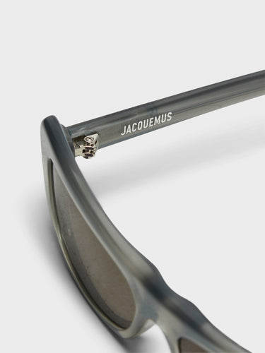 Jacquemus Eyewear - Capri Sunglasses in Metallic Grey, Matt Black and Grey