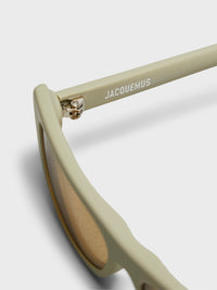 Jacquemus Eyewear - Capri Sunglasses in Matt Putty, Silver and Amber