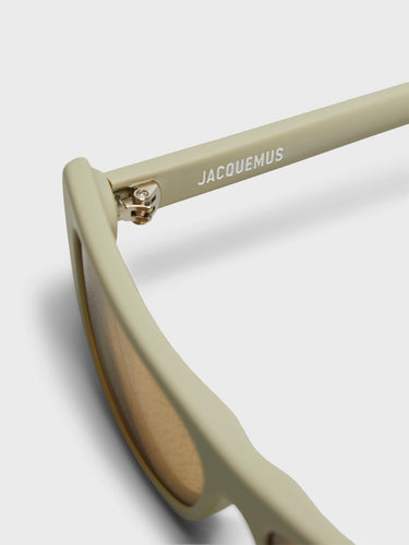 Jacquemus Eyewear - Capri Sunglasses in Matt Putty, Silver and Amber