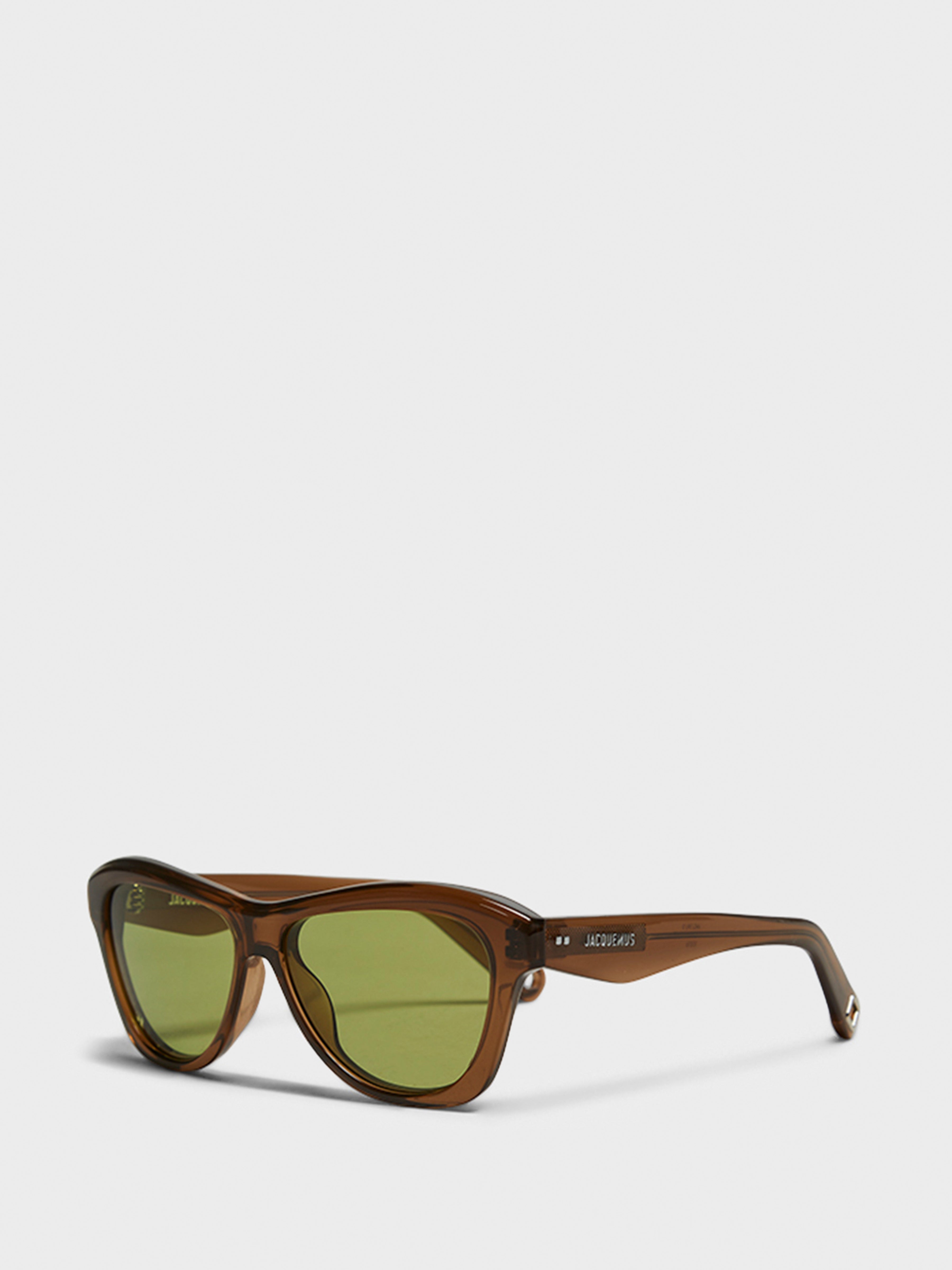 Palmier Sunglasses in Crystal Brown, Silver and Green