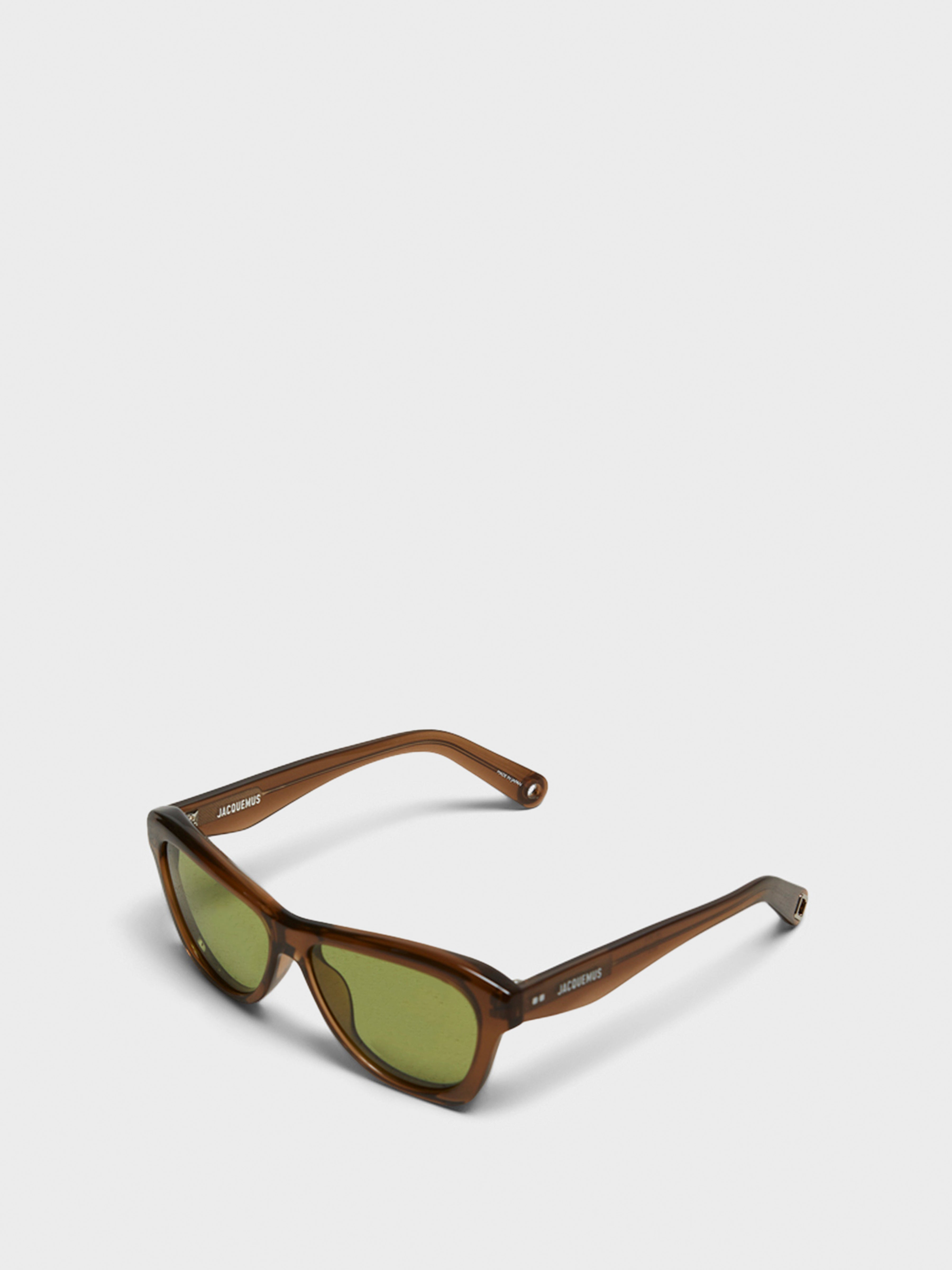 Palmier Sunglasses in Crystal Brown, Silver and Green