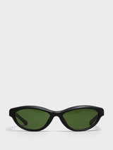Jacquemus Eyewear - Curvo Sunglasses in Matt Black, Silver and Green