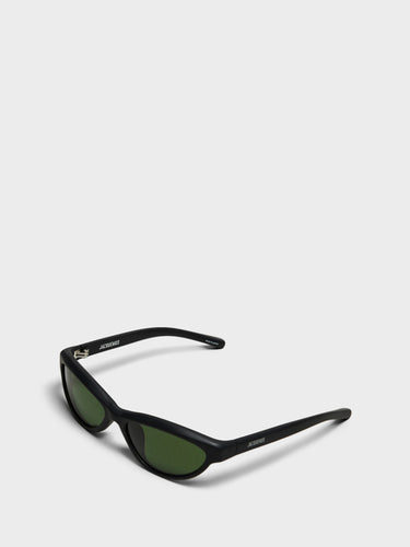 Jacquemus Eyewear - Curvo Sunglasses in Matt Black, Silver and Green