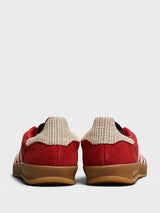 Adidas - Women's Gazelle Indoor Sneakers in Better Scarlet, Wonder White and Gum