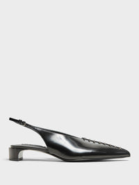 Jil Sander - Slingback Spazzolato in Shiny Black