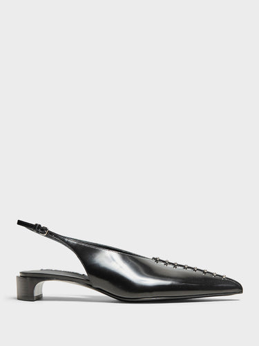 Jil Sander - Slingback Spazzolato in Shiny Black