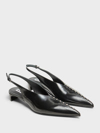 Jil Sander - Slingback Spazzolato in Shiny Black