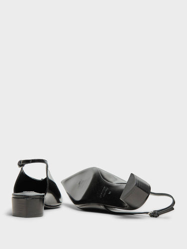 Jil Sander - Slingback Spazzolato in Shiny Black