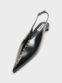 Jil Sander - Slingback Spazzolato in Shiny Black