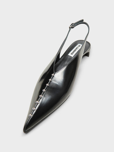 Jil Sander - Slingback Spazzolato in Shiny Black