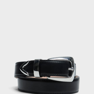 Khaite - Benny Belt With Silver Buckle in Black