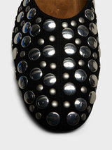 Khaite - Jane Flat with Studs in Black