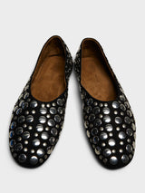 Khaite - Jane Flat with Studs in Black