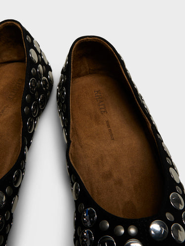 Khaite - Jane Flat with Studs in Black