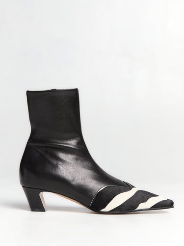Khaite - Nevada Ankle Stretch Boot in Black and White