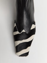 Khaite - Nevada Ankle Stretch Boot in Black and White