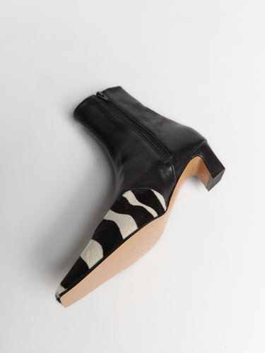 Khaite - Nevada Ankle Stretch Boot in Black and White