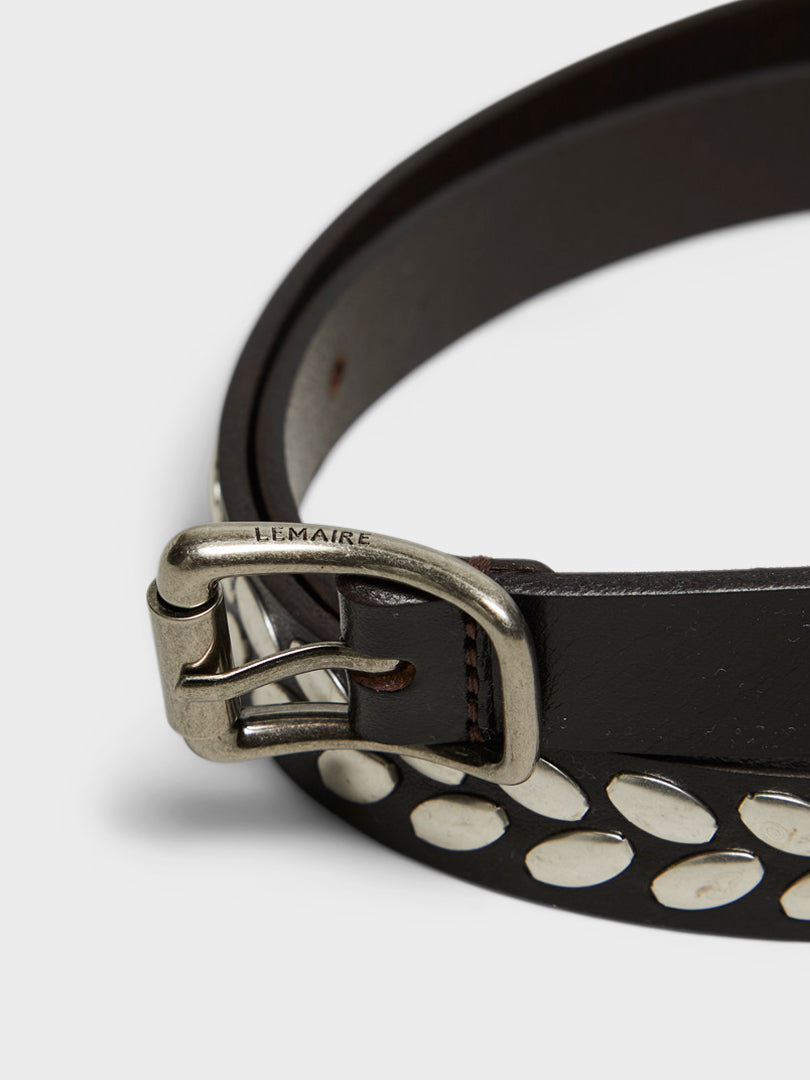 Almond Stud Belt i Mørkebrun