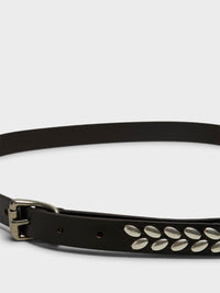 Lemaire - Almond Stud Belt in Dark Brown