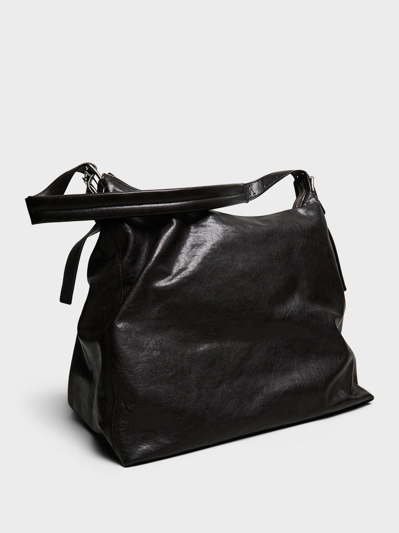 Belted Hobo Bag i Dark Chocolate