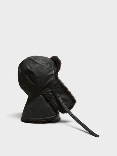 Lemaire - Reversible Shearling Chapka in Onyx