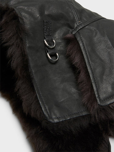 Lemaire - Reversible Shearling Chapka in Onyx