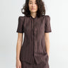 Lemaire - Creased Fitted Shirt in Glossy Brown