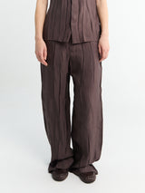 Lemaire - Creased Soft Pants in Glossy brown