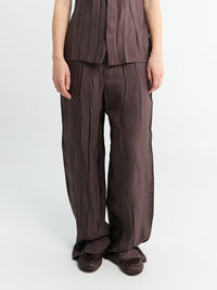 Lemaire - Creased Soft Pants in Glossy brown