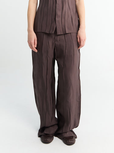 Lemaire - Creased Soft Pants in Glossy brown