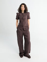 Lemaire - Creased Soft Pants in Glossy brown