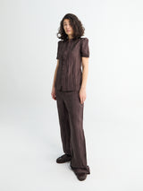 Lemaire - Creased Soft Pants in Glossy brown