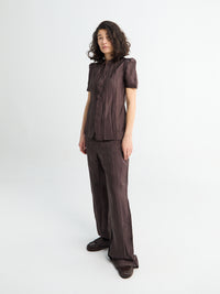 Lemaire - Creased Soft Pants in Glossy brown