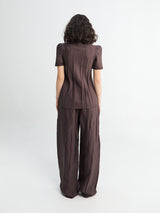 Lemaire - Creased Soft Pants in Glossy brown