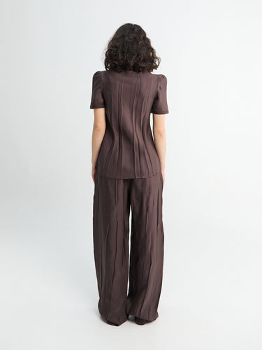 Lemaire - Creased Soft Pants in Glossy brown