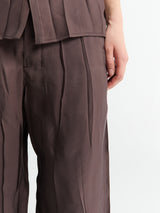 Lemaire - Creased Soft Pants in Glossy brown